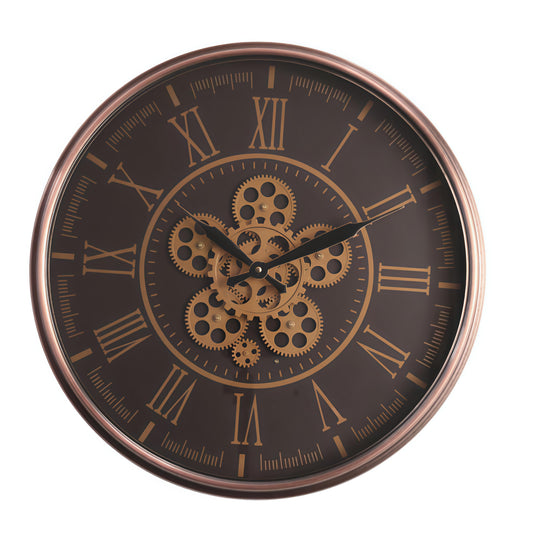 Timeless Bronze Roman Metal moving Gear Wall Clock (55 x 55 CM)