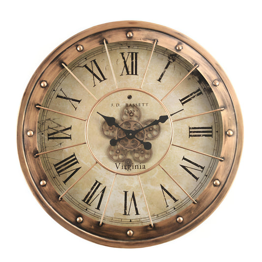 Vintage Brass- Metal moving Gear Wall Clock (80 x 80 CM)