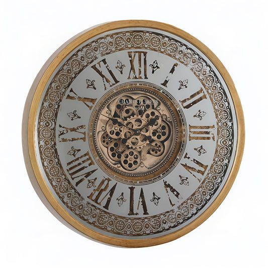 Imperial Mirror Moving Gear Metal Wall Clock (80 x 80 CM)