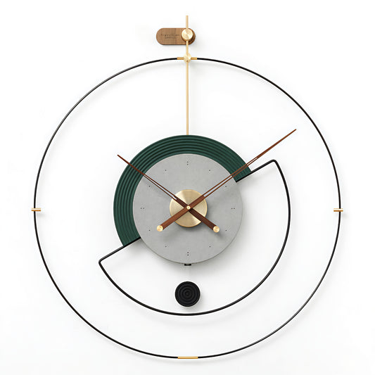 Geometric Modern Metal Wall Clock (32 x 36 Inch)