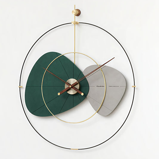 Designer Dual-Tone Abstract Metal Wall Clock (32 x 36 Inch)