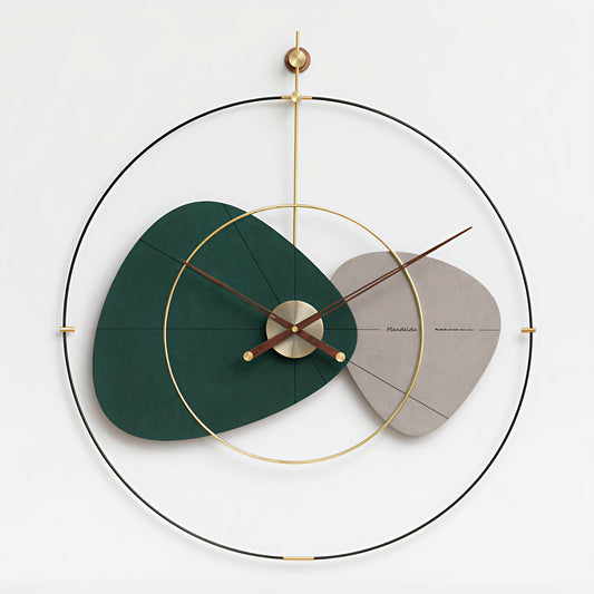 Designer Dual-Tone Abstract Metal Wall Clock (32 x 36 Inch)