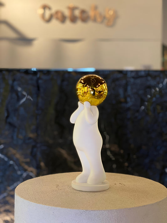 "Golden Gaze Minimalist Figurine & Showpiece ( 9 x 9 x 27 CM)