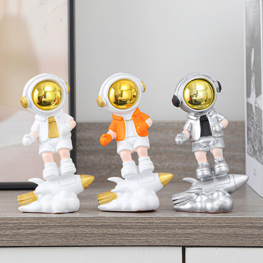 Rocket Ride Astronaut Showpiece Figure (9 x 6 x 15 CM)