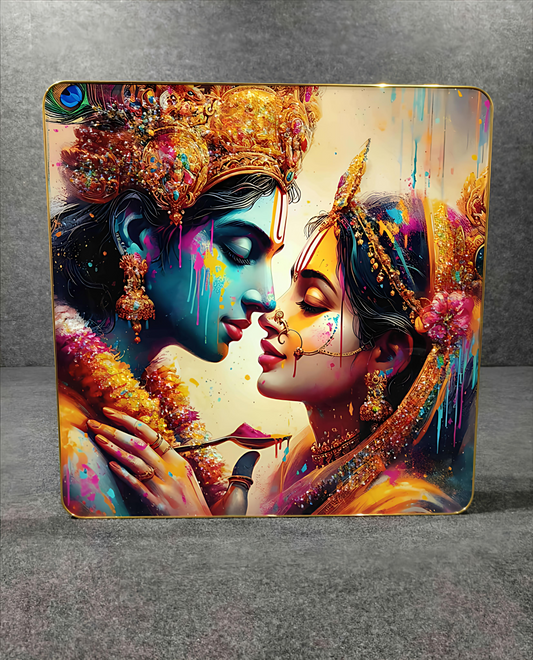 Radha Krishna Crystal Glass Painting (60x60 CM)