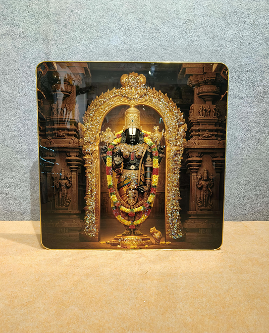 Tirupati Balaji Divine Crystal Glass Painting (60x60 CM)