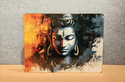 Lord Shiva Abstract Mahadev Crystal Painting (60x80 CM)