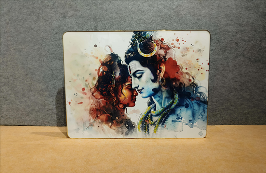 Shiv Parvati Abstract Crystal Painting (60x80 CM)