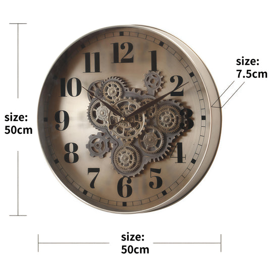 Industrial Metal Gear Wall Clock– 60 CM Vintage Mechanical Design