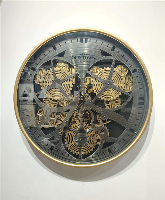 Silver Metal Gear Wall Clock– 60 CM Retro Industrial Elegance