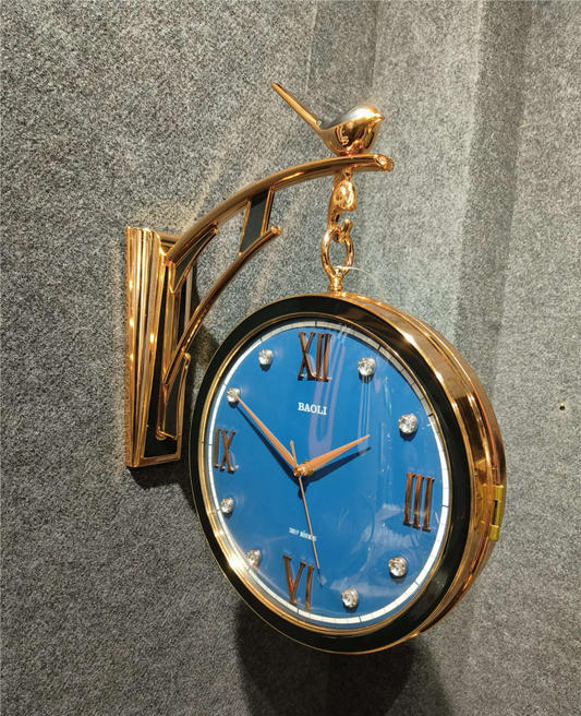 Sapphire Shine Bird Double-Side Hanging Wall Clock