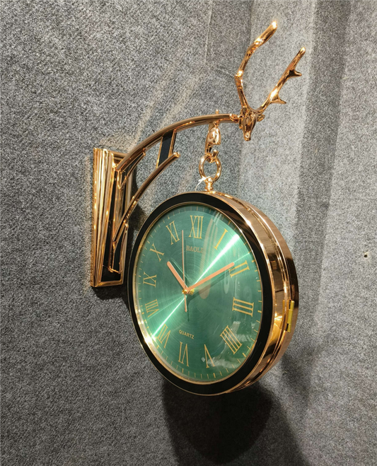 Majestic Stag Double-Side Hanging Wall Clock