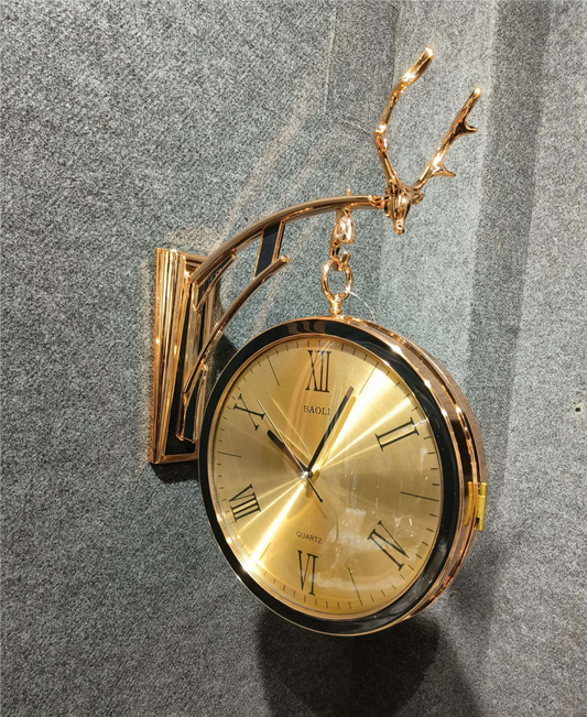 Golden Deer Regal Double-Side Hanging Wall Clock