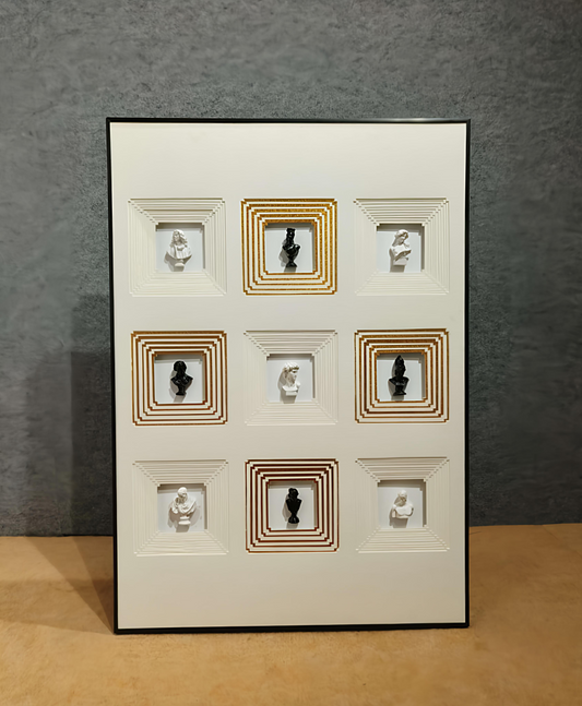 Golden Accents – 3D Figurine Wall Art (70x100 CM)