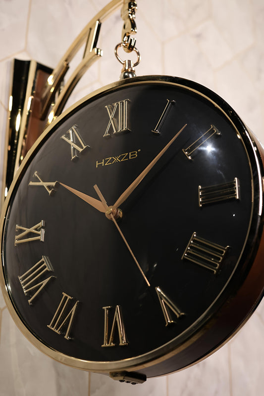 Black & Brown Bird Double-Sided Wall Clock